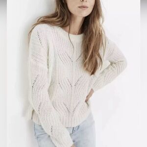 Madewell White Ivory Charley Knit Sweater Pullover Medium
